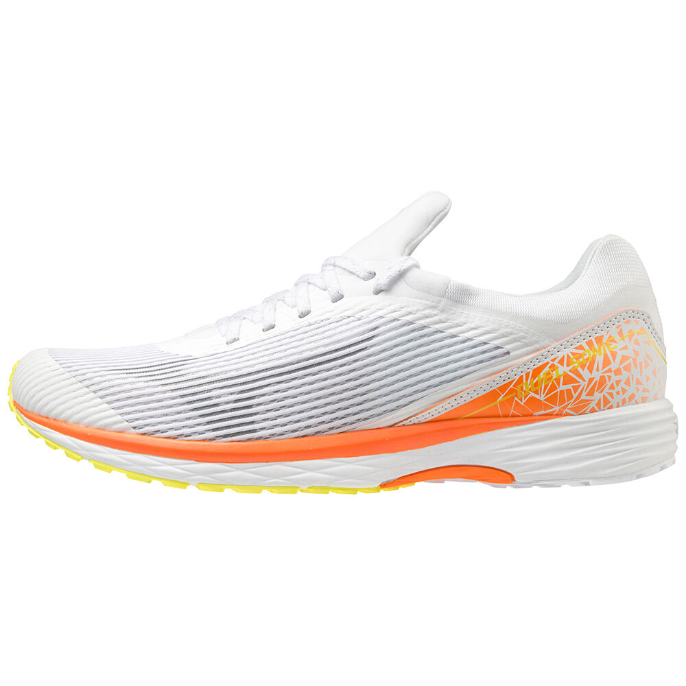 Zapatillas Running Mizuno Duel Sonic Hombre Blancas/Naranjas Ofertas SQLB-80596